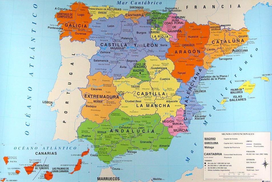 Mapa De Espa a Pol tico Mapa De Espa a Pol tico