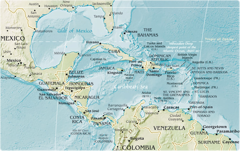 Mapa caribe islas