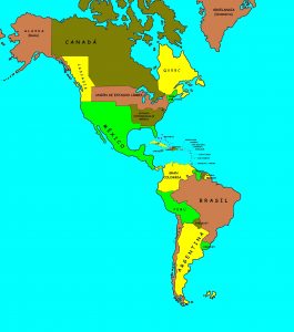 Mapa continente americano