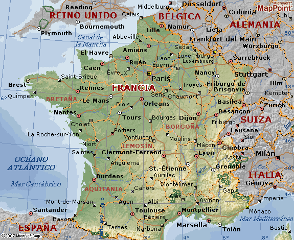 Mapa de Francia gratis