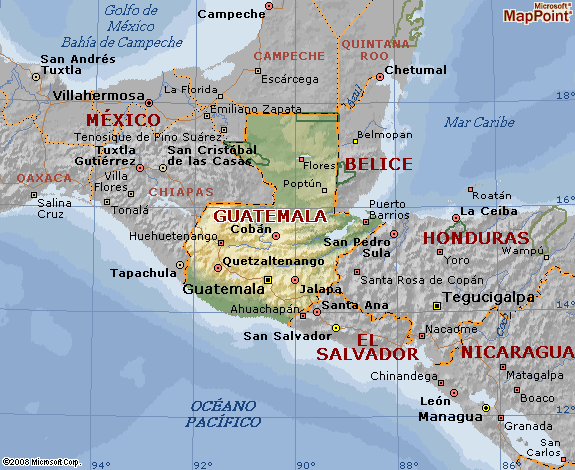 Mapa de Guatemala geografico