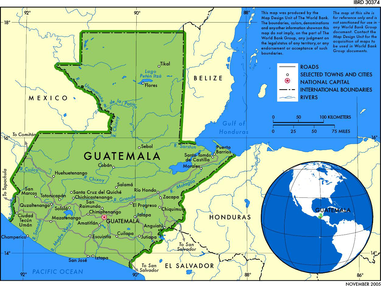 Mapa de Guatemala gratis
