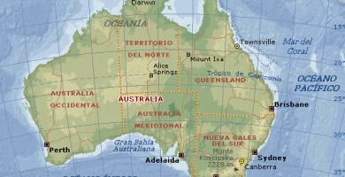 Mapa de australia geografico