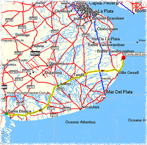 Mapa de bahia blanca