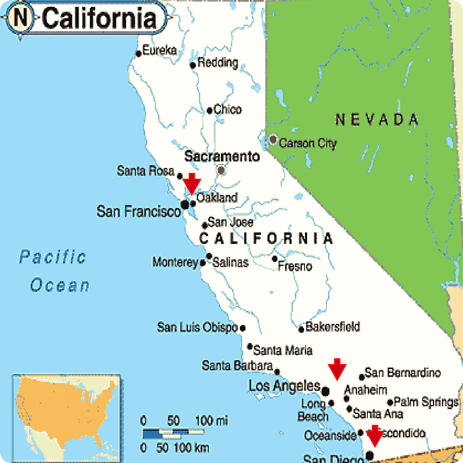 Mapa de california san francisco