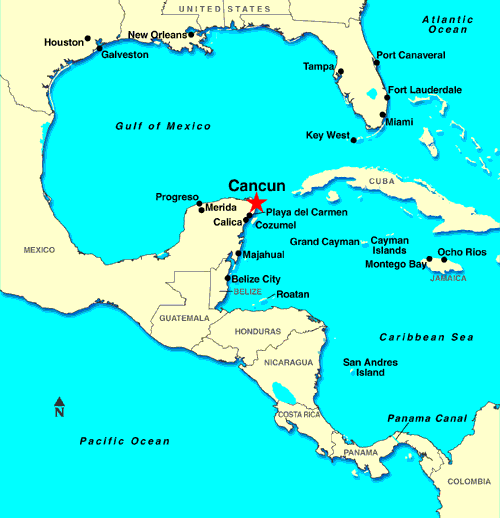 Mapa de cancun