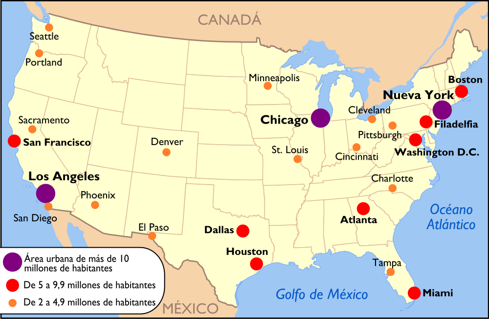 Mapa de eeuu canada y mexico