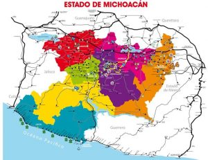 Mapa de estado michoacan