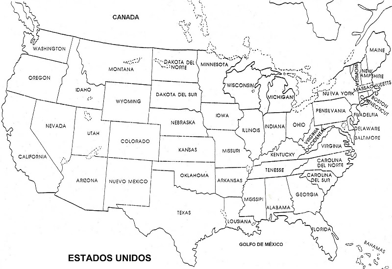 Mapa de estados unidos online