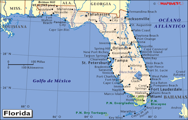 mapa de florida