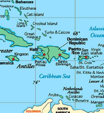 Mapa del caribe islas