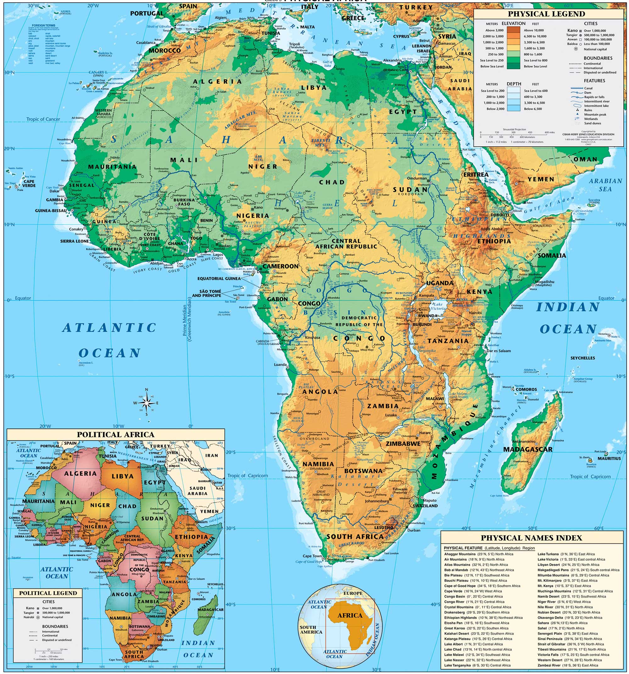 Mapa fisico africa