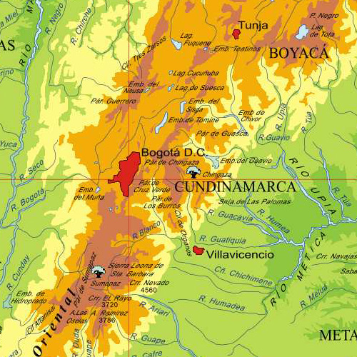 Mapa fisico colombia gratis