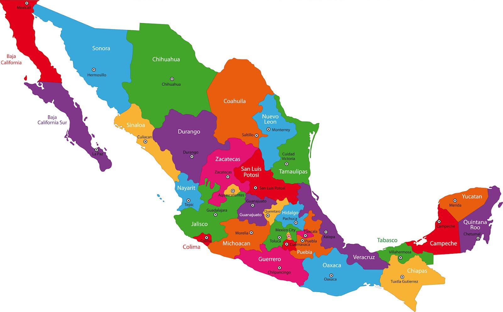 Mapa la republica mexicana