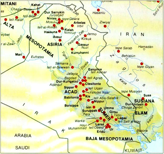 Mapa mesopotamia