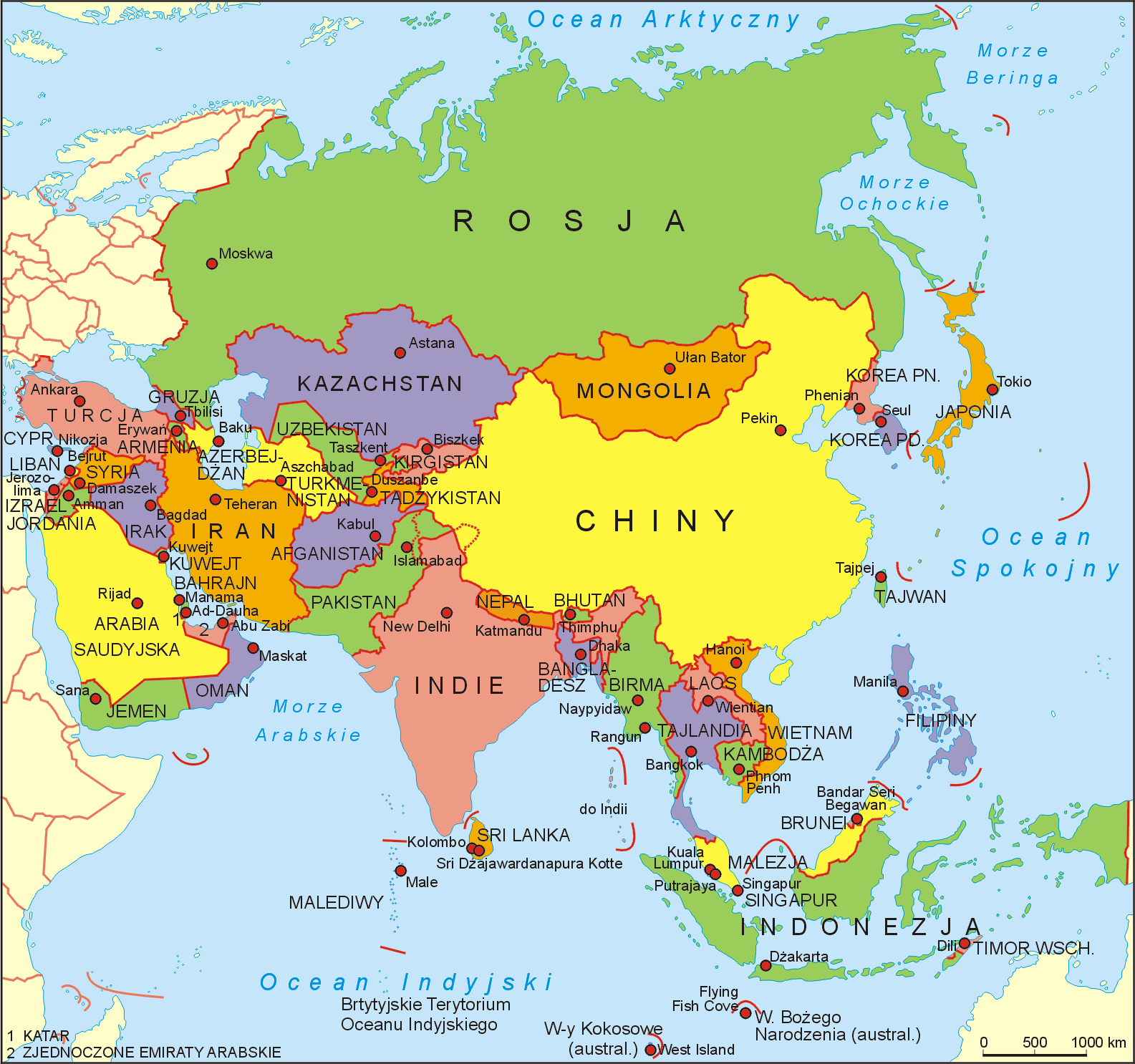 Mapa politico de asia