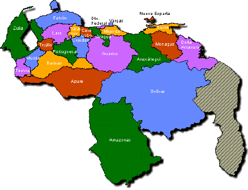 Mapa politico de venezuela