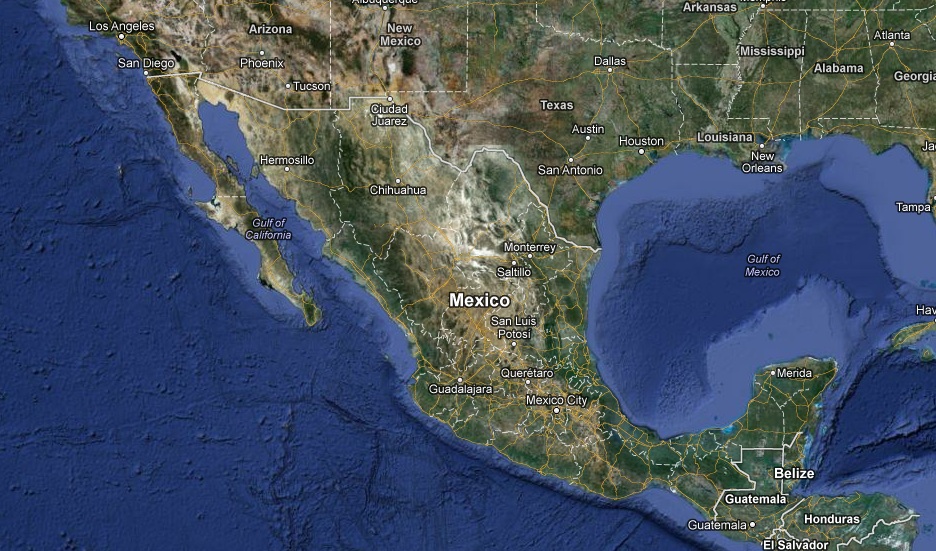 Mapa satelital america