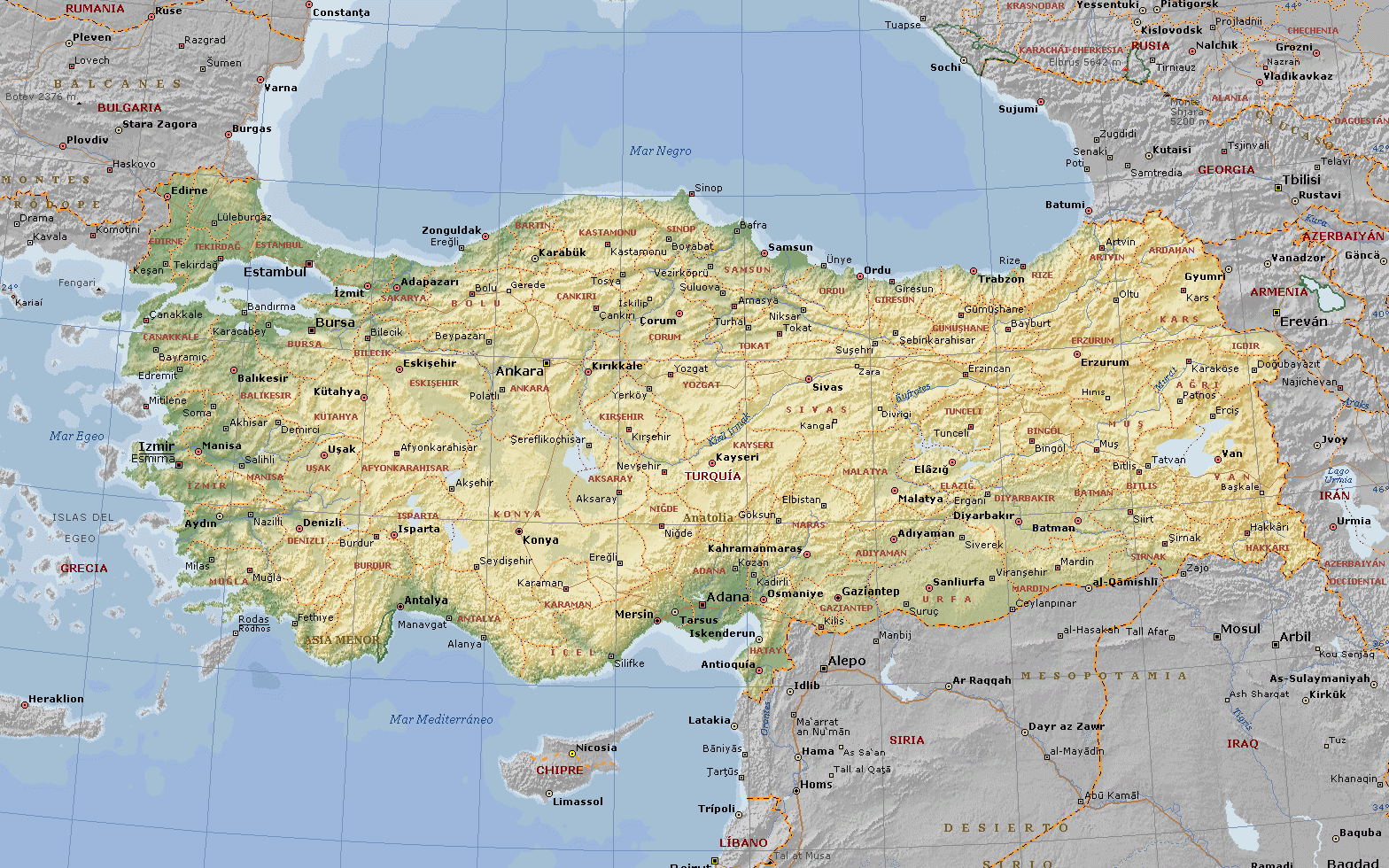 Mapa turquia