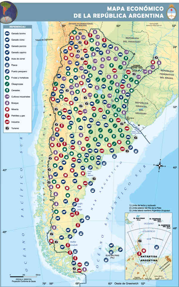 mapa argentina economico